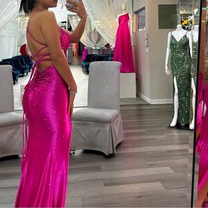 Faviana Hot Pink Prom Dress